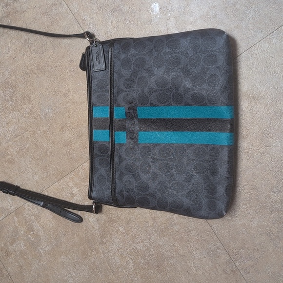 Coach Sig. Varsity Blue Leather Crossbody Bag - Picture 3 of 7